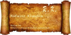 Rafaisz Klaudia névjegykártya