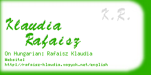 klaudia rafaisz business card